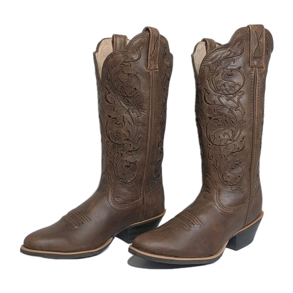 Twisted X Women's Western Boots Leather Embroidered  Filigree Size 6.5 Cowgirl
